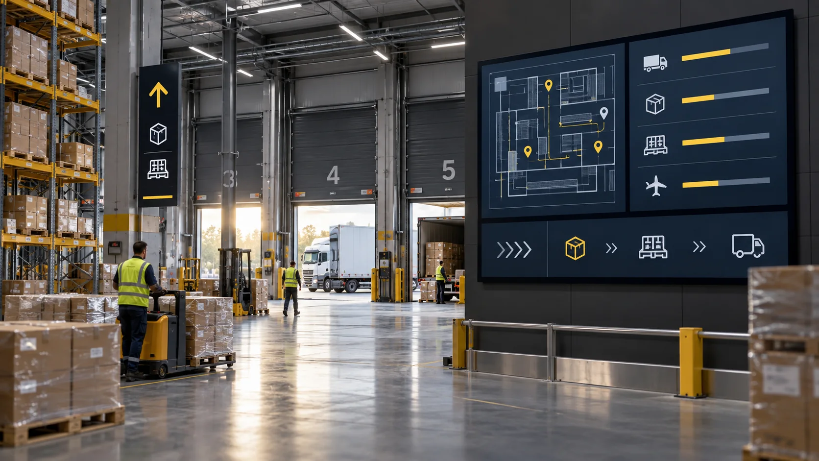 Esempio illustrativo di schermi informativi: Logistica e Trasporti